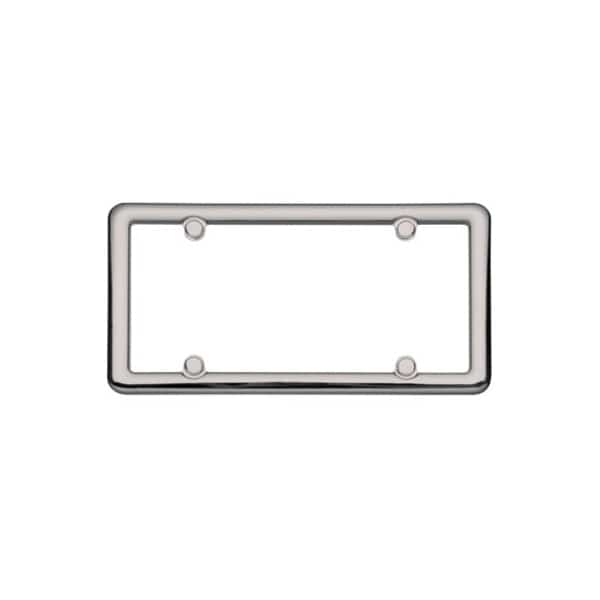 Nouveau License Plate Frame- Black Chrome With fastener caps