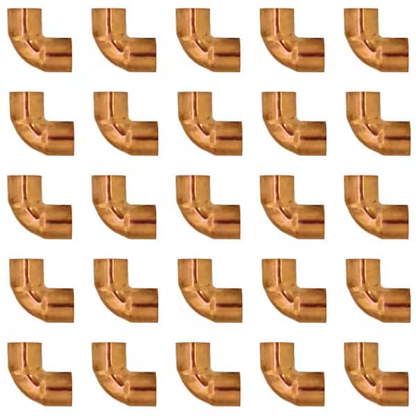 1/2" Copper 90-Degree Elbow Fitting, 25PK, Ironwerks Designs, Mfr#: CPR-90EL-1.2-25