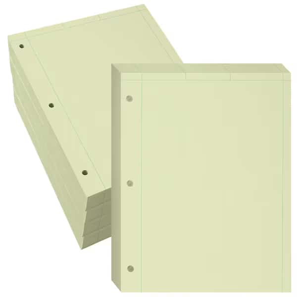 Case of Engineering Loose Leaf Filler Paper, 8.5"x11", 500 sht/pk, Green Tinted, Heavyweight Backer