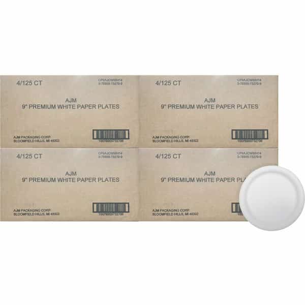 Plate, Ppr, Claycoat, 8.75", We 4PK, Ajm Packaging, Mfr#: AJMCP9AJCWWH1CT