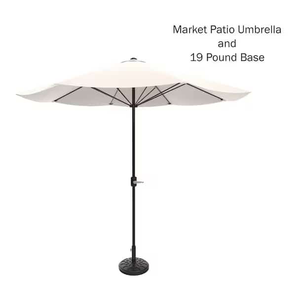 9-Foot Outdoor Patio Umbrella with Base, Tan
