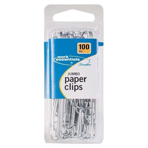 Work Essentials Paper Clip, Jumbo, Silver