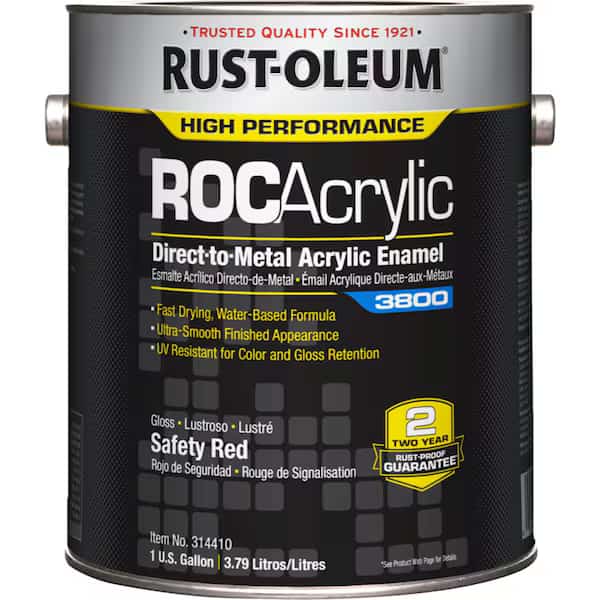 Acrylic Enamel Coating, Safety Red, 1 gal.