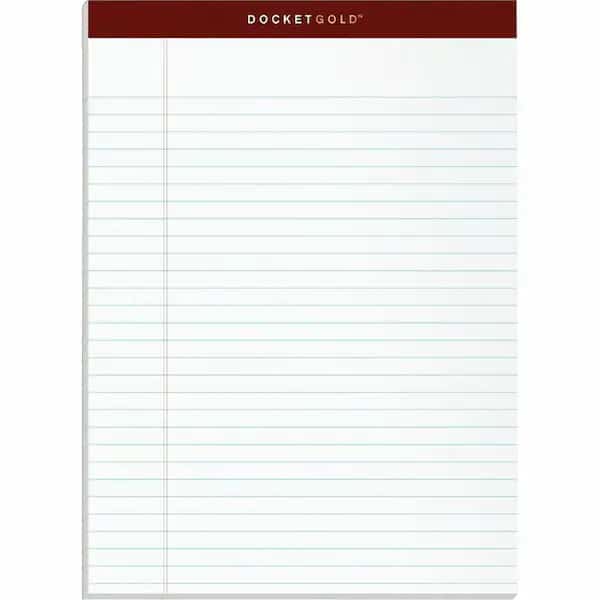 8-1/2 x 11-3/4" White Legal Ruled Perforated Pad, 50 Pg, Pk12