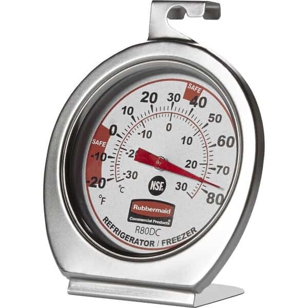 RefrigeratorFreezer Thermometer, Gray