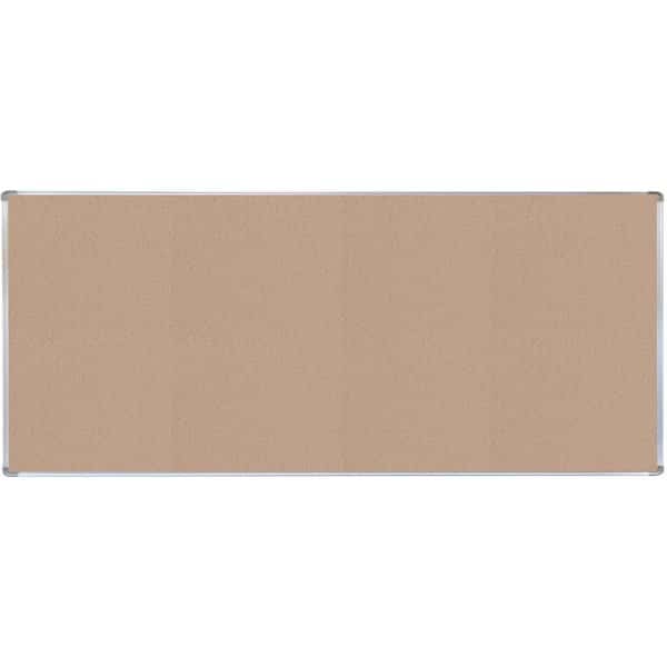 VIC Cork Bulletin Board with Euroframe Design 48"x96" Blanched Almond