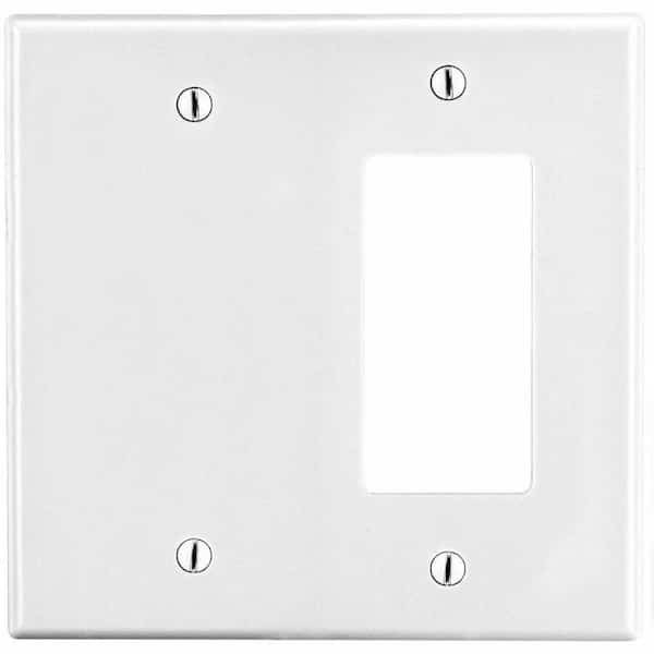 Blank Wall Plate, Number of Gangs: 2 Plastic, Smooth Finish, White, HUBBELL, Mfr# P1326W