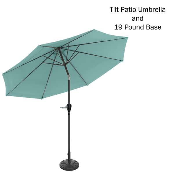 10-Foot Outdoor Patio Umbrella with Auto-Tilt, Dusty Green