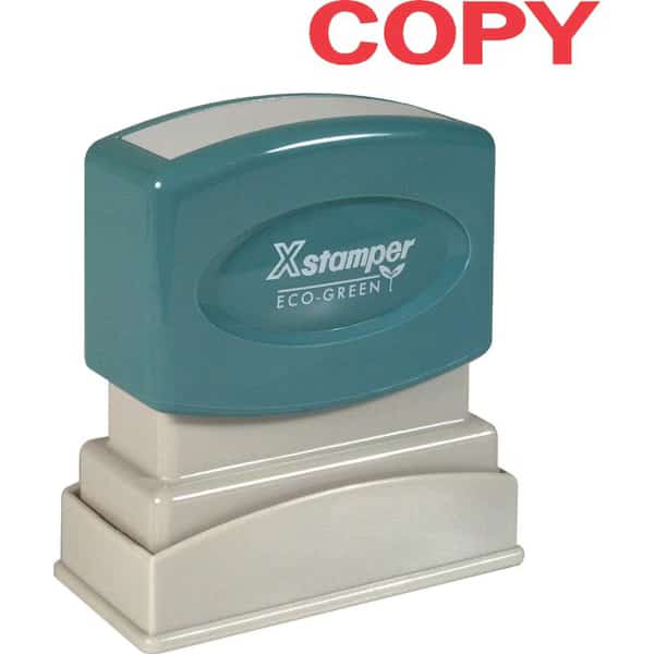 Xstamper Pre-Inked Message Stamp, COPY, 1-5/8" x 1/2", Red