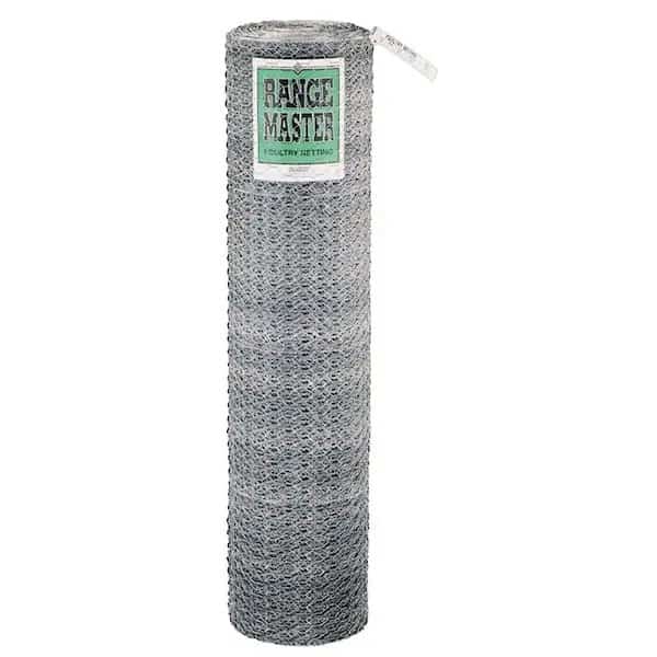 5928 Poultry Net, 150 ft L, 48 in W, 20 Gauge, Hexagonal Mesh, 1 in Mesh, Steel