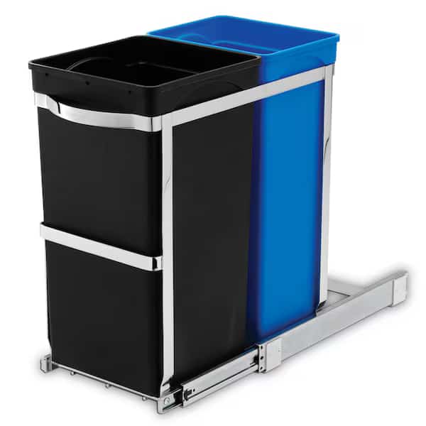 35 L Pull-out can, Black, Plastic