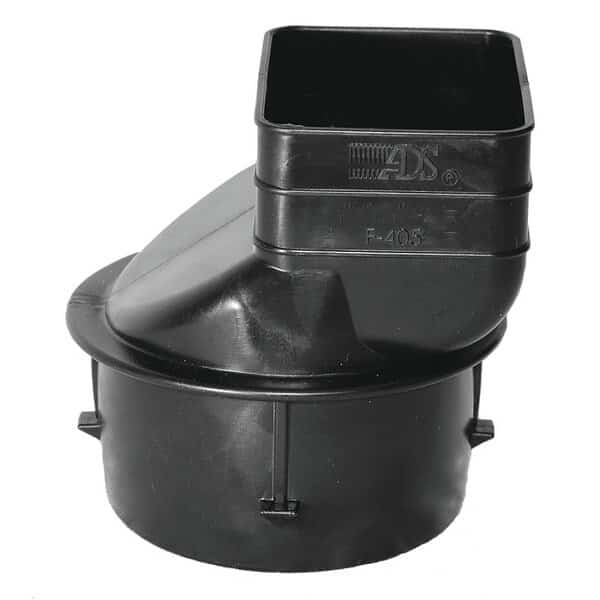 ADS Downspout Adapter, 3 x 214 x 212 in Connection, Pipe End, Polyethylene