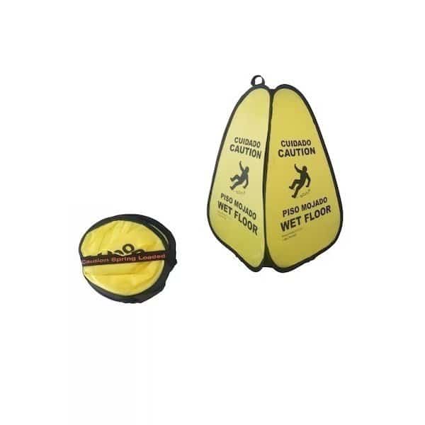 Nylon Wet Floor cone 4 sided Bi 20", PK2, PC20-WF-YELLOW