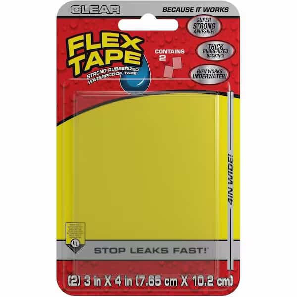 Flex Tape, 2 cu ft, Rubber Base, Clear, PK2