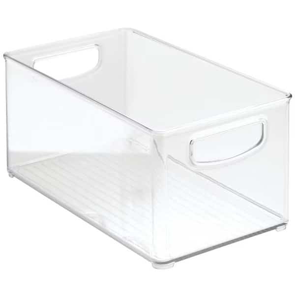 Stackable Kitchen Bin, Plastic, Clear, 6 in W, 5 in H, 10 in L