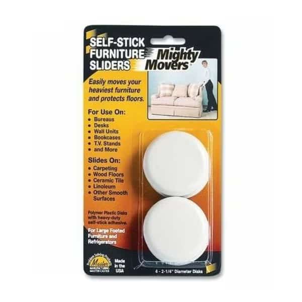 Furniture Glide,Self-Stick,Rd,2-1/4",PK4, Mfr#: 87003, MASTER CASTER