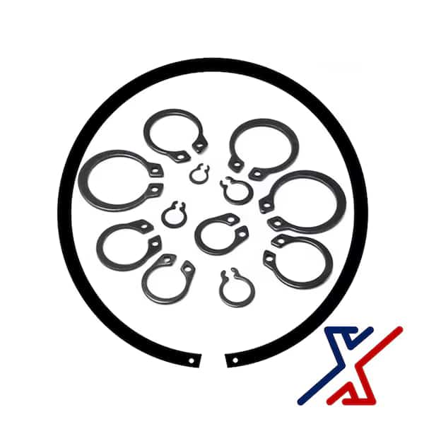 External Retaining Ring, Steel Black Oxide Finish, 1/8 in Shaft Dia, 40 PK