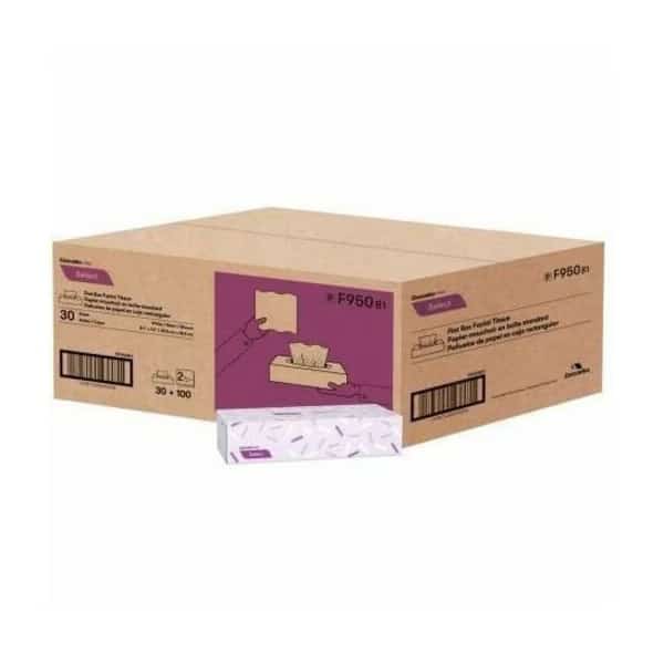 2 Ply Facial Tissue, 100 Sheets