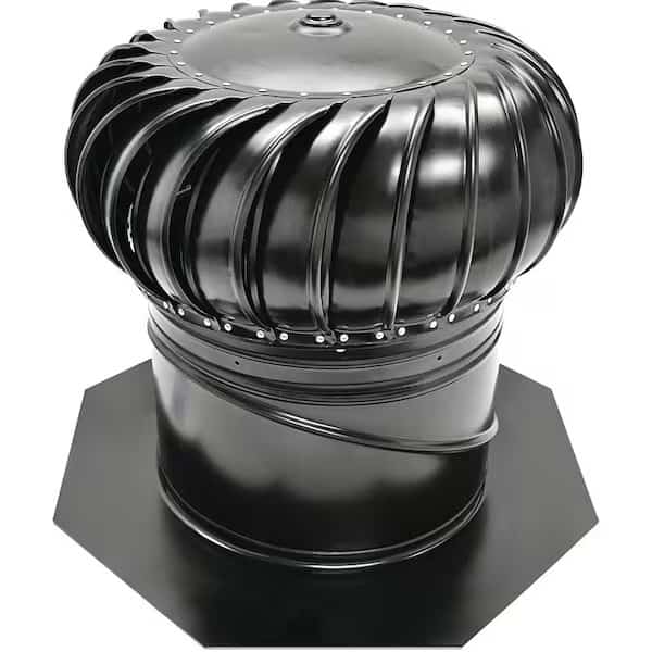 Master Flow GIC12BL Rotary Turbine Ventilator, Steel, Black