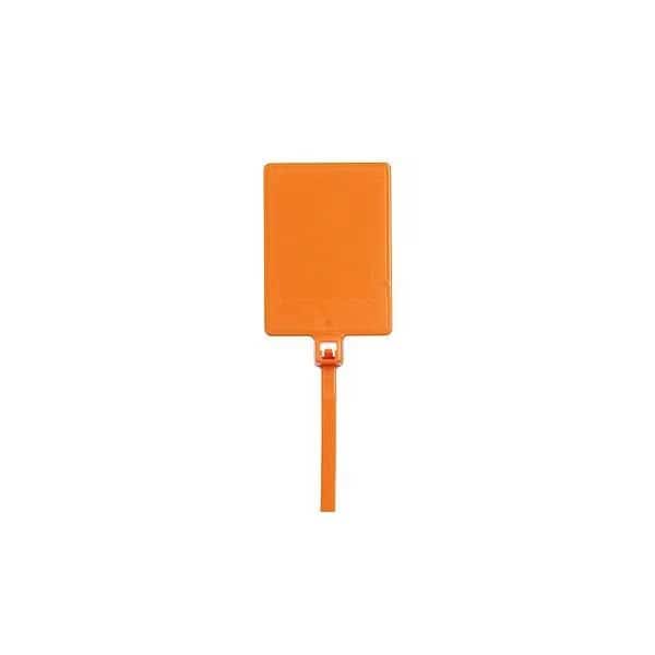 Cable Tie, 5-1/2 in L, 7/8 in Max Bundle Dia., Orange, Nylon 6/6, 18 lb Strength, 100 PK