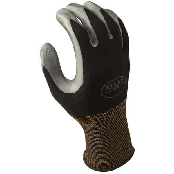 HighFlexibility Protective Gloves, XL, Knit Wrist Cuff, Nitrile Glove, BlackGray