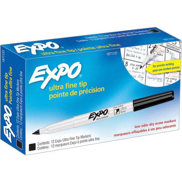Low-Odor Dry-Erase Marker, Extra-Fine Bullet Tip, Black, PK12