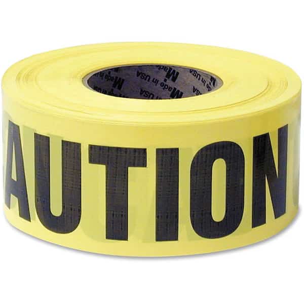 Yellow Caution Tape, Yellow, 3 Inch Wide x 1000 ft Length