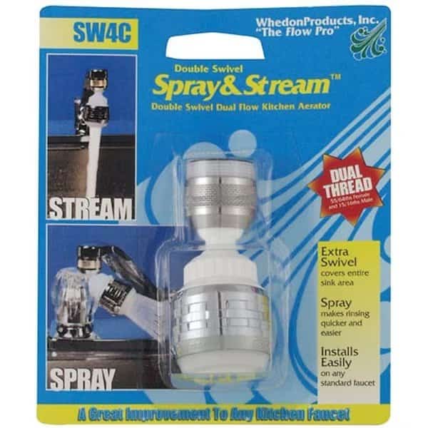 SprayStreamC Aerator Male x Female, BrassPlastic, Chrome Plated, 22 gpm