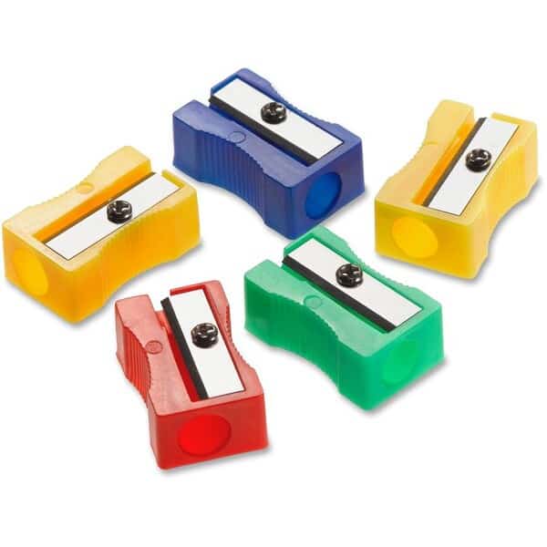 Westcott One-Hole Manual Pencil Sharpeners, 4in x 2in x 1in, Assorted Colors, 24/Pack