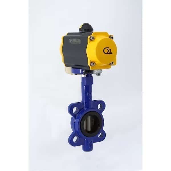 8 Double Acting Air Actuated Buna Seated Butterfly Valve, Lug, Ductile Iron Body