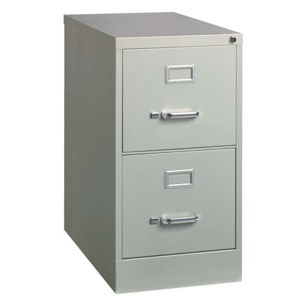 15" W 2 Drawer File Cabinet, Light Gray, Letter, HIRSH, Mfr# 14411