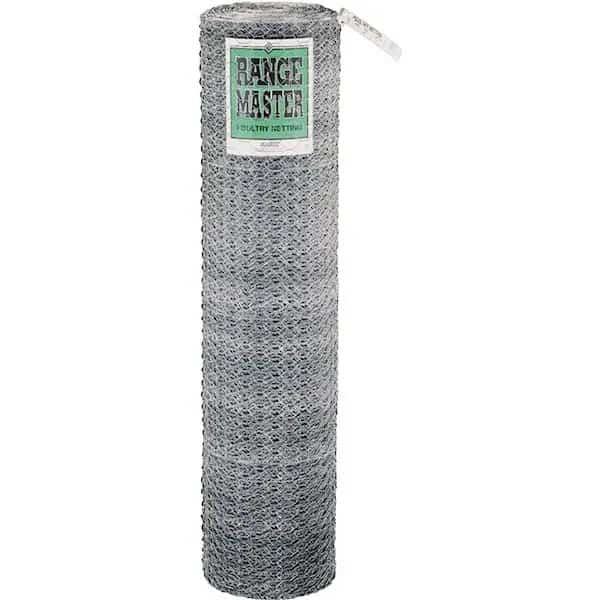 Rangemaster 5932 Poultry Net, 1 in Mesh, 50 ft L, 18 in W, 20 ga, Galvanized Steel