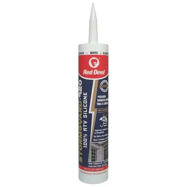 STORMGUARD Silicone Sealant, White, 10 to 100 deg F, 300 mL Cartridge, Red Devil, Mfr#: 780