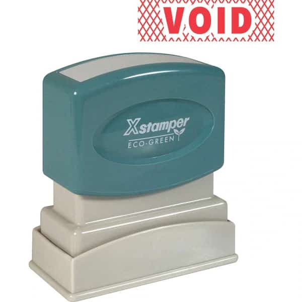 PreInked VOID One Color Title Stamp, Red