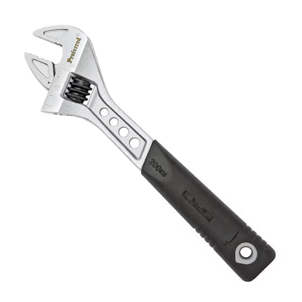 8" Tiger Paw Adjustable Wrench w/Padded Handle, Matte Finish