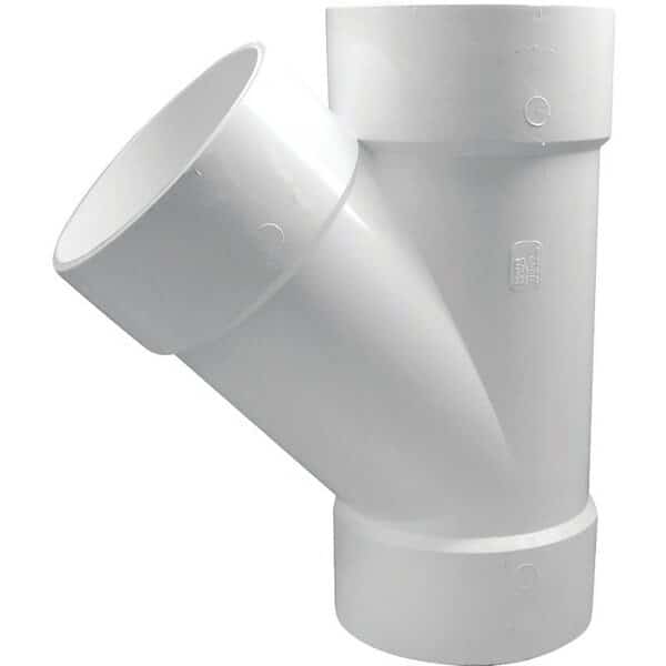 CANPLAS 192306 Pipe Wye, 6 in Hub, 6 in Hub, 6 in Hub, White