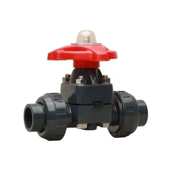 Valve, Diaphrgm, 1-1/2", PVC, Sckt, TU