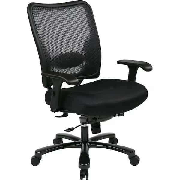 Big and Tall Chair Desk Chair, Adjustable Arms, 19-7/8" to 22-5/8" Height, Mesh, Black