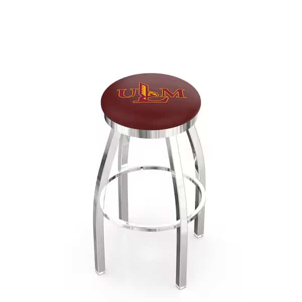 36" Chrome Louisiana-Monroe Swivel Bar Stool, Accent Ring