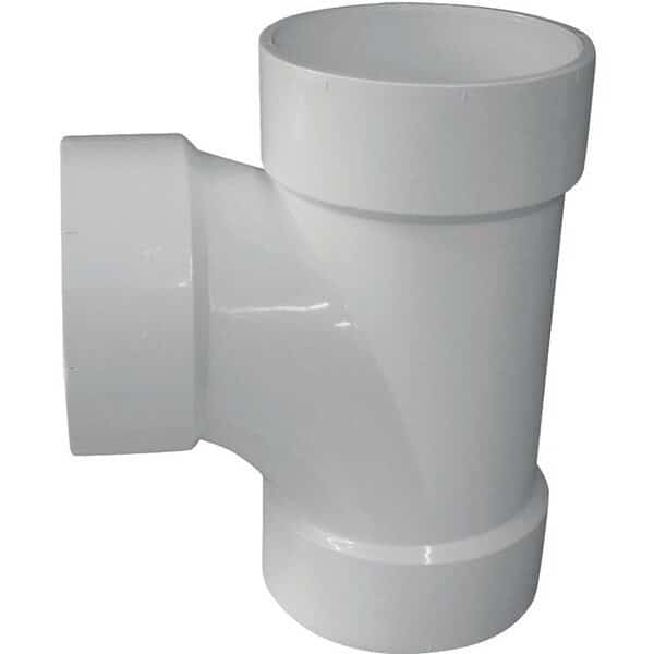 CANPLAS 192156 Sanitary Tee, 6 in Run, Hub Run Connection, 6 in Branch, Hub Branch Connection, White, Canplas, Mfr#: 192156