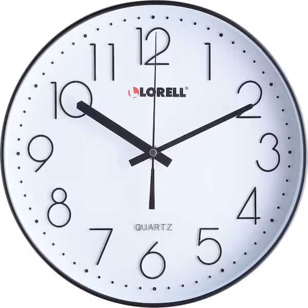 12" Quiet Wall Clock, Black
