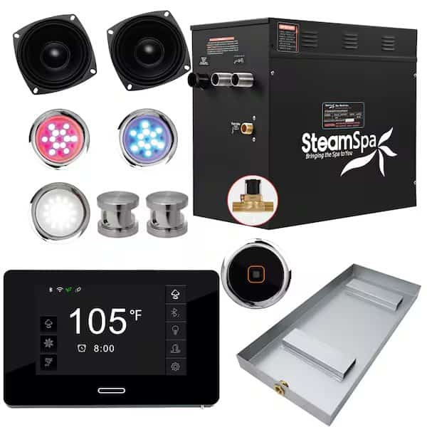 Black Series Bluetooth 10.5kW Bath Generator in Brushed Nickel