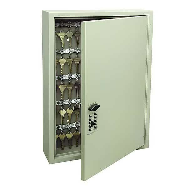 Key Control Cabinet, Steel, Beige, 60 Key Capacity