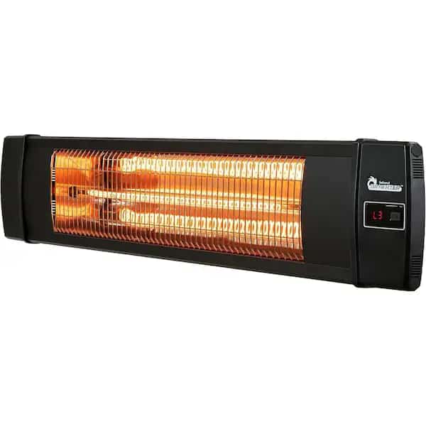 Black 1500-Watt Electric Carbon Infrared Space Heater Wall or Ceiling Mount with Remote Control