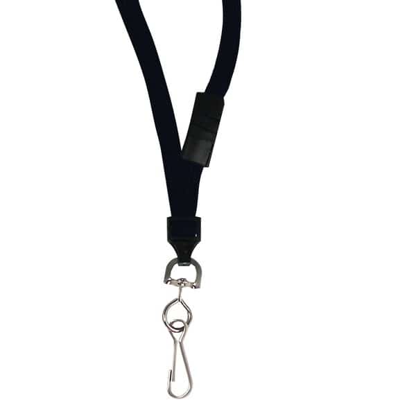 Breakaway Lanyards, Blk, Swivel Hook, PK12
