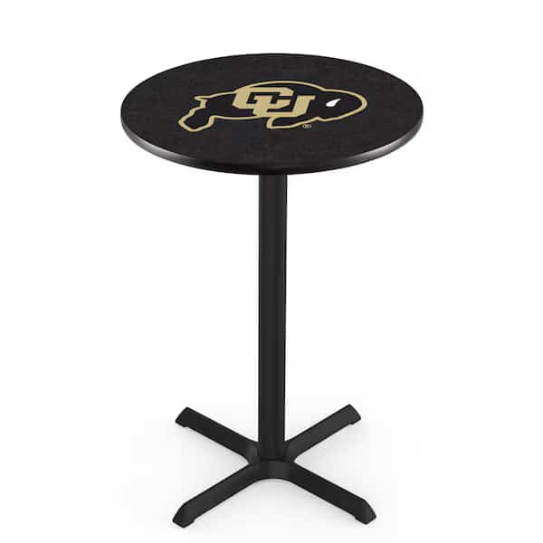 36" Blk Wrinkle Colorado Pub Table, 36" dia. Top