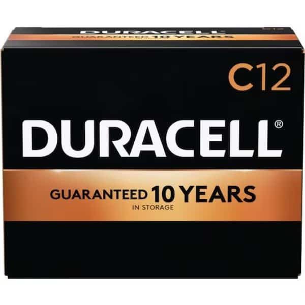 Coppertop C Alkaline Battery, 1.5V DC, 12 Pack