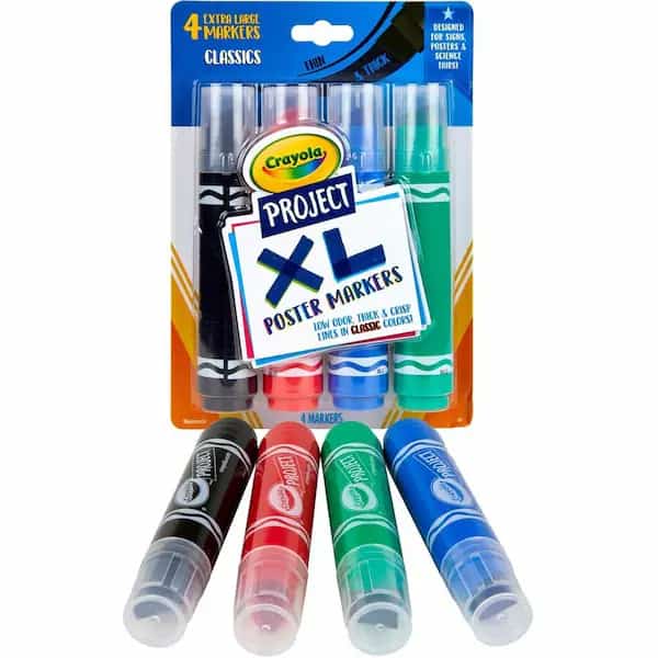 Project XL Poster Markers, Classic, 4 Count, PK3