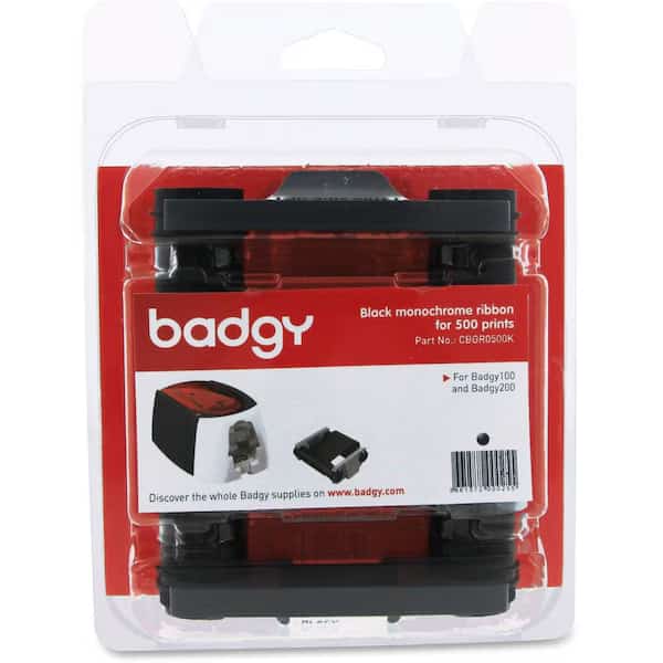 ID Card Printer Ribbon, Black, 8 in. H