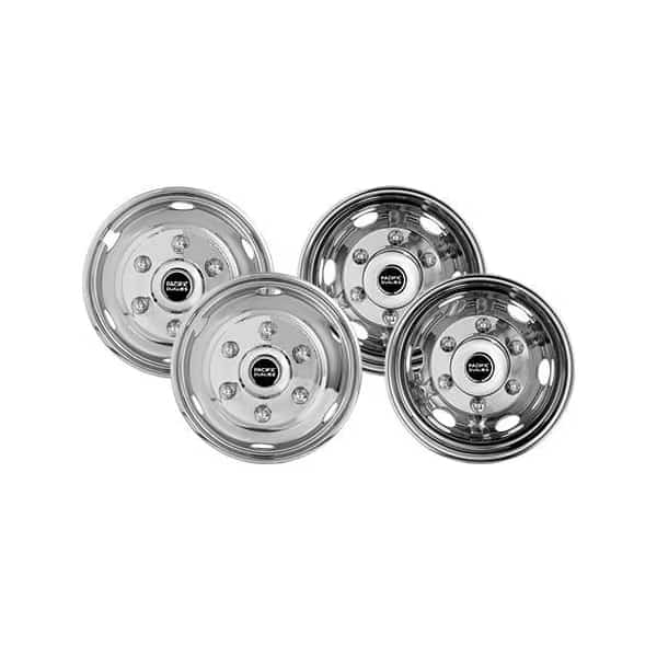 Fits 16  6 Lug 6 Vent Holes Wheel Polished Stainless Steel BoltOn, Pacific Dual, Mfr#: 45-1608